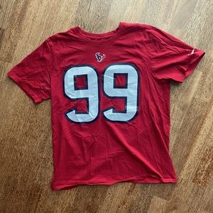 Nike JJ Watt T-Shirt Houston Texans Athletic Tee #99 Red Mens XL Short Sleeve